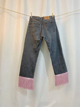 Upcycled 501 fringe jeans