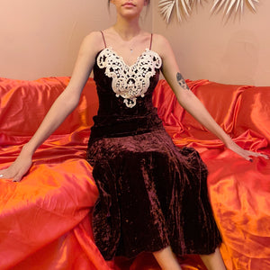 Jessica McClintock velvet maxi dress