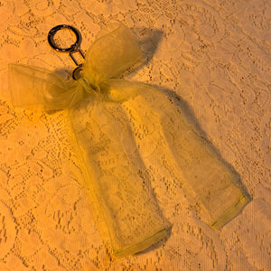 Organza bow keychain charm