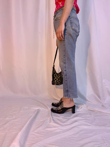 Remade chain belt jeans