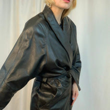 80’s leather trench jacket