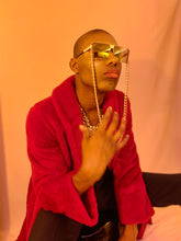 Chunky gold tone sunglass chain