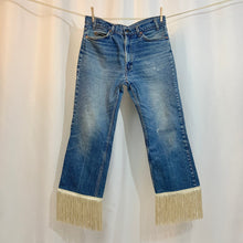 Upcycled 517 fringe jeans