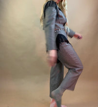 Upcycled western cropped fringe suit