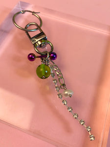 Barbell single earring/keychain accessory