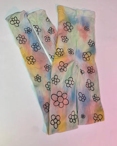 Recycled daisy rainbow dyed tights
