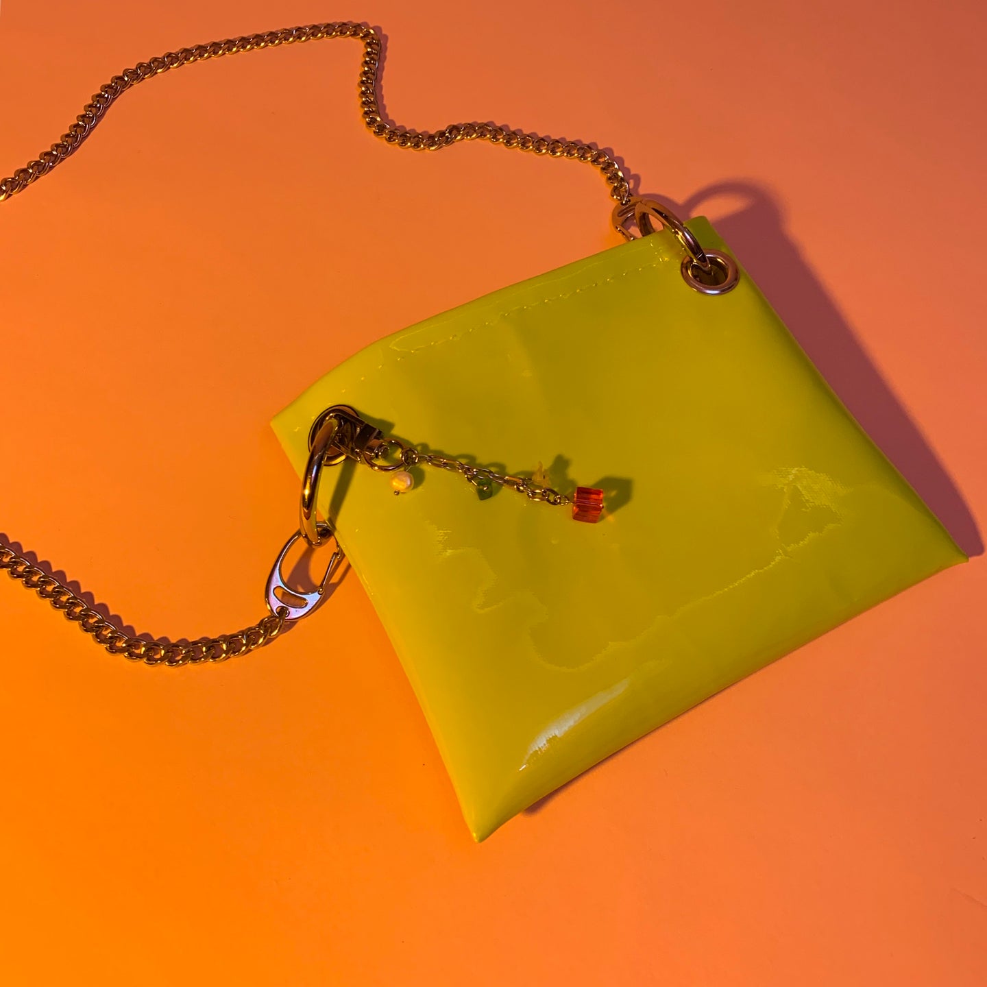 Lime vinyl armpit bag
