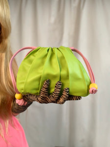 Mini drawstring lime pouch