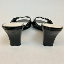 Patent flower slipper heels