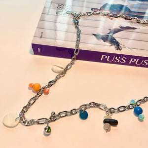 Custom pierced shell belt/ necklace