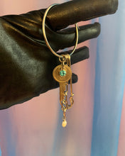 Key + safety pin single earring