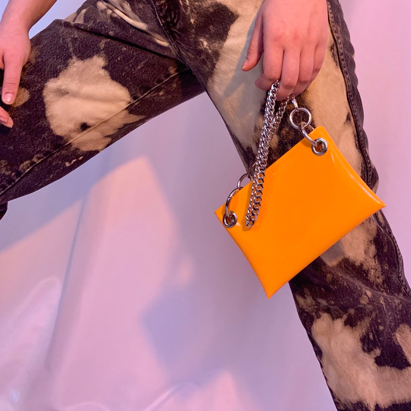 Neon orange belt bag