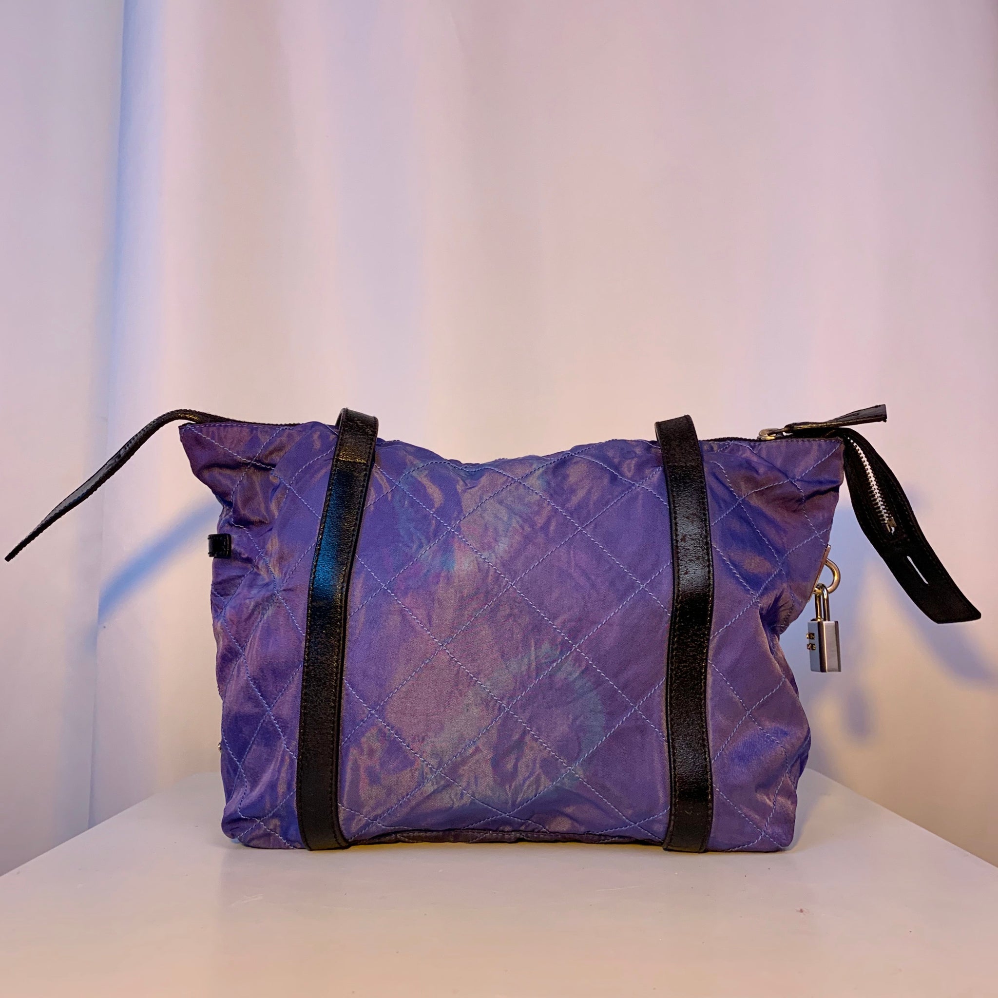Blue Prada Tessuto Stampato Tote Bag – Designer Revival