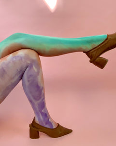Recycled drip dye tights