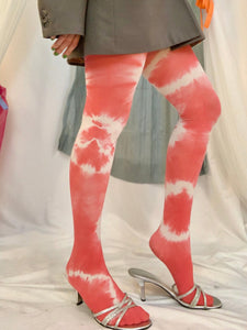 Recycled tie dye stirrup tights - assorted colors