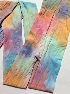 Recycled watercolor rainbow drip tights