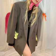 Upcycled ruffle blazer