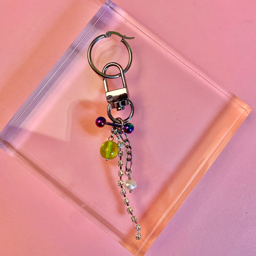 Barbell single earring/keychain accessory