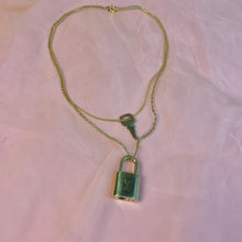 Repurposed lock + key necklace duo