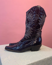 Patent leather pointy cowboy boots