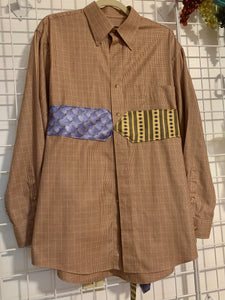 Custom upcycled necktie button down