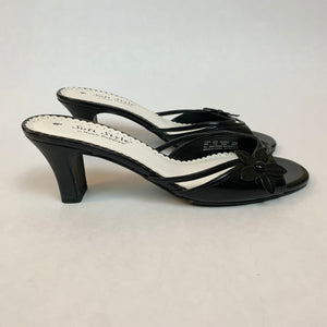 Patent flower slipper heels