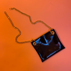 Black vinyl armpit bag