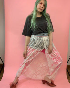 Sheer lace snap skirt