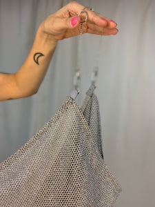 Handmade silver net chain set