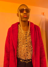 Chunky gold tone sunglass chain