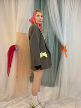 Upcycled ruffle blazer