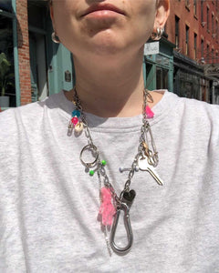 Frankie bear charm necklace