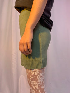 Sage sweater mini skirt