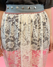 Sheer lace snap skirt