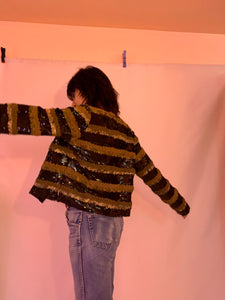 Sequin and appliqué jacket