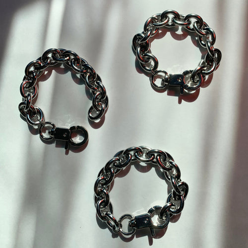 Chunky rolo steel bracelet