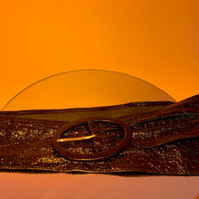 Glossy patent leather belt