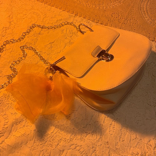 Textured off-white chain bag